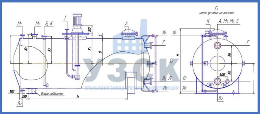 Чертеж емкости ГКК в Новочебоксарске